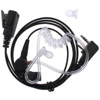 TENQ Advanced Nipple Covert Acoustic Tube Bodyguard FBI Earpiece Headset with Mic for 2 Pin Two Way Radio Kenwood Puxing Wouxun Hytera