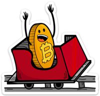 Bitcoin Sticker Decal Roller Coaster HODL for laptop computer 4" x 4