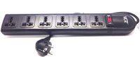 VCT WPSB 220/240 Volt 6-Universal Outlet Power Strip and Surge Protector 13 Amp Circuit Breaker 50/60 Hz 450 Jules with Grounded Euro Plug