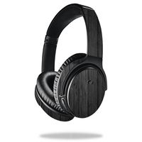 MightySkins Skin Compatible with Bose QuietComfort 35 Headphones - Black Wood | Protective, Durable, and Unique Vinyl Decal wrap Cover | Easy to Apply, Remove, and Change Styles | Made in The USA