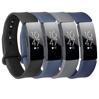 Baaletc Bands Compatible with Fitbit Inspire Hr&Inspire&Ace 2 Accessories Band Sport Strap Inspire Hr Bands for Women(Black/Zzure/Gray/Navy Large)