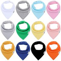 Baby Bandana Drool Bibs for Boys and Girls,Super Soft Unisex 12 Pack Absorbent Cotton Organic Bib Set,Baby Shower Gift Set for Teething and Drooling