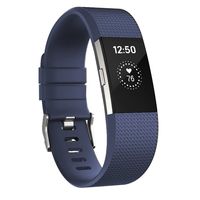 Youkex Compatible with Fitbit Charge 2 Bands, Large Adjustable Replacement Wristband for Fitbit Charge 2 Smart Fitness Watch Women Men (Midnight Blue, Large)