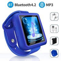 Mymahdi Sport Music Clip, 8GB Bluetooth MP3 Player with FM Radio/Voice Record Function,Touch Screen Player,Max Support up to 128GB, Blue
