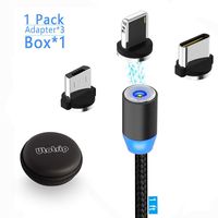 Utotrip Magnetic Charging Cable,3 in 1 USB Magnetic Cable,Nylon Braided Magnetic Charger Cable Compatible with Micro USB,Type C and iProduct(1ft)