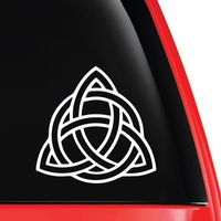 EvolveFISH Triquetra Vinyl Decal White 5"