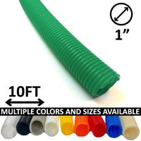 Electriduct 1" Split Wire Loom Tubing Polyethylene Flexible Conduit (1 Inch ID) - Green - 10 Feet