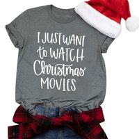Winsummer Christmas Movie T-Shirt Women Christmas Shirt Funny Cute Graphic T-Shirt Short Sleeve Tees Tops T Shirt