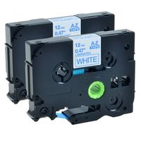 GREENCYCLE 2PK Adhesive Blue on White Label Tape Compatible for Brother TZE-233 TZe233 TZ233,1/2 Inch,PT-D600 Labeling Maker (2PK TZ233)