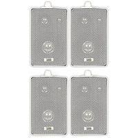 Acoustic Audio 251W Indoor Outdoor 3 Way Speakers 800 Watt White 2 Pair Pack 251W-2Pr