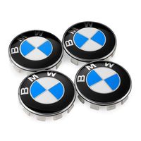 BMW Wheel Center Caps Set of 4 Emblem, 68mm BMW Rim Center Hub Caps for All Models with BMW Wheels Logo Blue & White Color