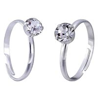 Topoox 60 Pack Silver Diamond Rings for Bridal Shower Games Engagement Party Favor Table Decorations