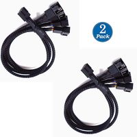 SiyuXinyi 4 Pin Fan Splitter Power Cable PWM Fan Power Extension Cable Computer Fan Y Splitter (Powering 4 Fans from 1 Connection) -2 Pack- (4 Pin Fan Extension Power Cable for Computer PC Fan)