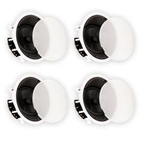 Theater Solutions New 8" In Ceiling HD Home Theater Glass Fiber Angled 4 Speaker Set 1600 Watt 4TSS8A