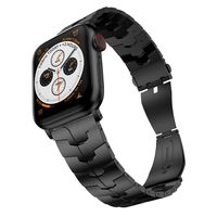 LDFAS Compatible for Apple Watch Band 44mm/42mm, Titanium Metal Watch Bands with Enhanced Durability Version Compatible for Apple Watch Series 5/4/3/2/1 Smartwatch, DLC-Black