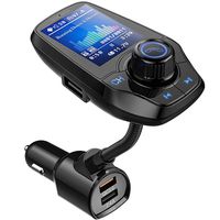 Guanda Bluetooth FM Transmitter for Car, Bluetooth Car Adapter, 4-in-1 Car MP3 Player with 1.8 Inch Color Display, AUX, 3 Port USB, S Handsfree Call, SD/TF Card, USB Disk, Car Charger QC3.0,5 EQ Modes