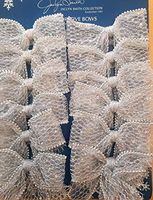 Jaclyn Smith 12 Wired Decorative Bow Ribbon Collection Silver Mesh Midnight Clear Tree Decorations