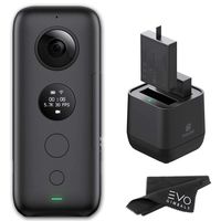 Insta360 ONE X 360 Camera with 5.7K 4K 3K Video and 18MP Photos - Bundle Includes Extra Battery and Dual Charging Station (3 Items)