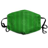 YUIOP Green Soccer Field Printed Mask Neutral Mask for Men and Women Polyester Dust-Proof Breathable Mask