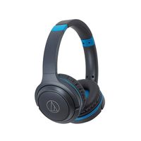 Audio-Technica ATH-S200BTGBL Bluetooth Wireless On-Ear Headphones with Built-In Mic & Controls, Gray/Blue