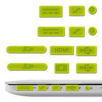 kwmobile Anti-Dust Protection Plugs Set - Silicone Rubber Dust Plug Stopper for Apple MacBook Pro 13" 15" Retina/Air 11" 13"(from Mid 2011 to Mid 2016) - Green