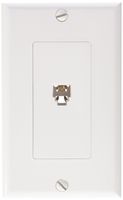 Morris 80161 Decorative Single RJ11 4 Conductor Phone Jack Wall Plate, 2 Piece, White