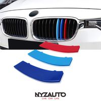 NYZAUTO M-Colored Stripe Grille Insert Trims for 2014-2018 BMW F32 4 Series 420i 428i 435i 430i 440i (11 Bean, Not Fit 9 Beam)