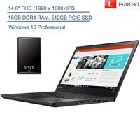 2020 Lenovo ThinkPad T470 14" FHD Business Laptop Computer, Intel Core i5-6300U Up to 3.0GHz, 16GB DDR4 RAM, 512GB PCIE SSD, AC WiFi, Windows 10 Professional + EST 320GB External Hard Drive Bundle