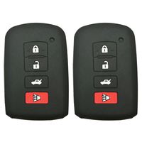 2Pcs Coolbestda Rubber Smart Key Fob Remote Cover Case Protector Keyless Jacket for 2016 2015 2014 Toyota Avalon Camry Corolla RAV4 Highlander Black