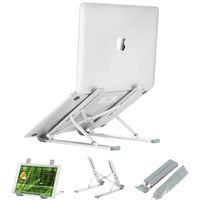 Ropoon Laptop Stand, Foldable 9 Height Adjustment Notebook Holder Aluminium Alloy Eye-Level Ergonomic Laptop Desk Stand, Compatible with Macbook Air Pro,Dell XPS, Lenovo, IBM, iPad Tablet