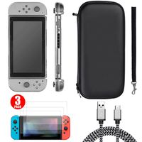 EEEKit 4in1 Starter Kit for Nintendo Switch, Accessories Carrying Bag, Hard Shell Cover Caer, 10 Feet USB C Type C Charging Cable, 3-Pack Screen Protector