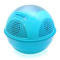 Portable Waterproof Floating Pool Speaker - Outdoor Wireless Bluetooth Compatible Solar Rechargeable Battery Powered Shower loud Speaker System - USB Charger - Android iPhone - Pyle PWR95SBL (Blue)
