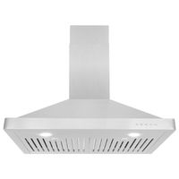 Cosmo 63175 30-in Wall-Mount Range Hood 760-CFM Ductless Convertible Duct Kitchen Chimney-Style Over Stove Vent LED Light, 3 Speed Exhaust Fan, Permanent Filter, (Stainless Steel) (Renewed)