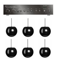 Store/Salon/Restaurant Business Background Music Sound System- Amp, 6 Pendant Speakers +