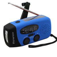 [Upgraded Version] iRonsnow IS-088+ [1000mAh] Solar Hand Crank Radio AM/FM/NOAA/WB Weather Emergency Radio, Dynamo LED Flashlight Power Bank for iPhone/Android Smart Phone (Blue)