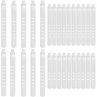 HUPENN 30Pcs Adjustable Silicone Fastening Cable Tie Wire Organizer Cable Strap for Cord Wire Management (White)