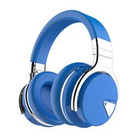 COWIN E7 Active Noise Cancelling Headphones Bluetooth Headphones with Microphone Deep Bass Wireless Headphones Over Ear, Comfortable Protein Earpads, 30 Hours Playtime for Travel/Work, Blue