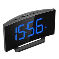 Mpow Digital Alarm Clock, 5'' Curved LED Screen, 6 Brightness, 3 Alarm Sounds, Easy Digital Clock for Kids and Adults, Alarm Clocks for Bedrooms Kitchen Office, Adjustable Volume, Snooze, 12/24H
