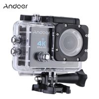 Andoer 2" Ultra-HD LCD 4K 25FPS 1080P 60FPS Wifi Cam FPV Video Output 16MP Action Camera 170°Wide-Angle Lens with Diving 30-meter Waterproof Case (Black)