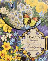 Punch Studio Gold Foil Gem Embellished Mini Pocket Notepad ~ Lavender Butterfly Garden, Beauty is Being in Harmony 93300