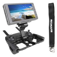 Anbee Foldable Aluminum Tablet Stand Cell Phone Bracket with Lanyard Support Crystal Sky Monitor Compatible with DJI Mavic 2 / Mavic Pro/Mini/Mavic Air/Spark Drone Remote Controller, Black