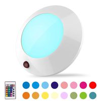BIGLIGHT Battery Operated LED Ceiling Light Indoor Outdoor, Color Changing Lights, Remote Controlled, Wireless Light for Hallway Shower Shed Closet Corridor Bedroom Bathroom Mood Lighting, 5 Inch