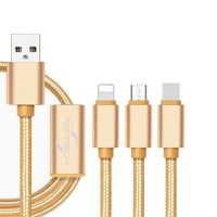 Multi Charging Cable, Riotech 3FT 3 in 1 Nylon Braided Multiple USB Charging Cord Micro USB/Type C and Compatible for Phone Xs /7 Plus/Galaxy S8 and More