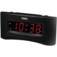 NAXA Electronics NRC-165 Easy-Read Dual Alarm Clock with Built-in USB Device Charger (Black)