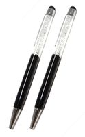 2pc Black Bling Crystal Ballpoint Pen and Stylus for All Capacitive Touch Screen Device iPhone iPad Android