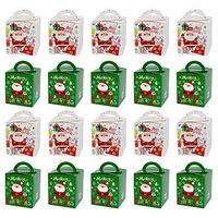 Baidercor 3" X 3" X 4" Assorted Treat Favor Boxes Christmas Santa Pack of 20