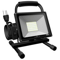 GLORIOUS-LITE 30W LED Work Light Portable, 3000LM LED Outdoor Flood Lights, 6500K White Light,16ft/5M Cord with Plug, IP66 Waterproof, Adjustable Angle Stand Working Lights for Workshop, Garage