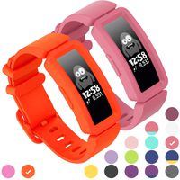 GVFM Compatible with Fitbit Ace 2 Bands for Kids 6+, Soft Silicone Bracelet Accessories Sport Strap Girls Wristbands Compatible for Fitbit Ace 2 (2-OrangeRed, Watermelon)
