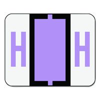 Smead BCCR Bar-Style Alphabetic Color-Coded Labels, Letter H, Lavender, 500 Labels per Roll (67078)