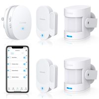 Govee Wi-Fi Motion Sensor Alarm Set, Remote Door Alarm Sensor Set for Home Security, 2 PIR Motion Sensor, 2 Open Door Sensor and 1 Plug-in Gateway (No Sound) for Window/House/Garage - Not Support 5G